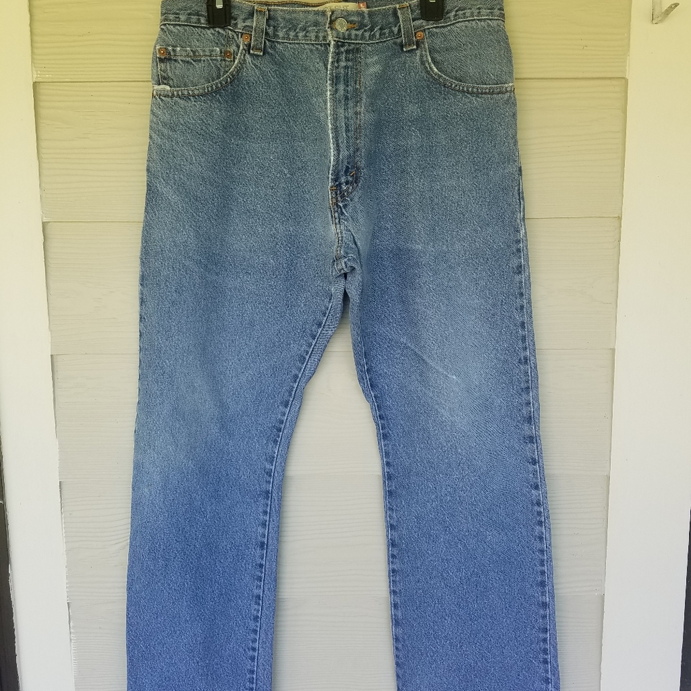 Mens Levis 517 Denim Jeans 36×30 Distressing Wallet Fade Med.Wash